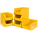 Schäfer Shop Pure Sichtlagerkasten Serie Base 5, PP, B 310 x T 500 x H 200 mm, 23 l, gelb, 6 Stück