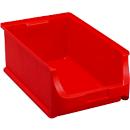 Schäfer Shop Pure Sichtlagerkasten Serie Base 5, PP, B 310 x T 500 x H 200 mm, 23 l, rot, 6 Stück