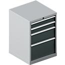 Schäfer Shop Pure SSI SCHÄFER armoire à tiroirs 27-27, 4 tiroirs, jusqu'à 200 kg, L 564 x P 572 x H 800 mm, gris anthracite / aluminium blanc