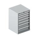 Schäfer Shop Pure SSI SCHÄFER armoire à tiroirs 27-27, 7 tiroirs, jusqu'à 200 kg, L 564 x P 572 x H 850 mm, aluminium blanc / aluminium blanc