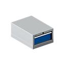 Schäfer Shop Pure SSI SCHÄFER ladekast 18-27, 1 lade, tot 75 kg, B 411 x D 572 x H 250 mm, gentiaanblauw/wit aluminium, 1 lade, 1 lade, tot 75 kg.