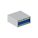 Schäfer Shop Pure SSI SCHÄFER ladekast 27-27, 1 lade, tot 75 kg, B 564 x D 572 x H 250 mm, gentiaanblauw/blank aluminium