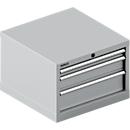 Schäfer Shop Pure SSI SCHÄFER ladekast 27-27, 3 schuifladen, tot 75 kg, B 564 x D 572 x H 400 mm, blank aluminium/blank aluminium