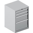 Schäfer Shop Pure SSI SCHÄFER ladekast 27-27, 4 laden, tot 200 kg, B 564 x D 572 x H 800 mm, wit aluminium/wit aluminium, tot 200 kg.