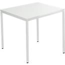 Schäfer Shop Pure Steel tube table, rectangular, square tube foot, W 1200 x D 700 zero x H 720 mm, light grey/light grey