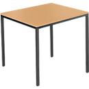 Schäfer Shop Pure Table de conférence, rectangulaire, piétement en tube carré, L 800 x P 700 x H 720 mm, hêtre/noir