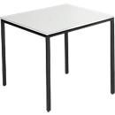 Schäfer Shop Pure Table en tube d'acier, carrée, pied en tube carré, L 800 x P 800 x H 720 mm, gris clair/noir