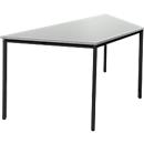 Schäfer Shop Pure Table en tube d'acier, forme trapèz, pied en tube carré, L 1600 x P 690 zero x H 720 mm, gris clair/noir