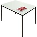 Schäfer Shop Pure Table en tube d'acier, rectangulaire, pied en tube carré, L 1200 x P 800 x H 720 mm, gris clair/noir