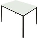 Schäfer Shop Pure Table en tube d'acier, rectangulaire, pied en tube carré, L 1400 x P 700 zéro x H 720 mm, gris clair/noir