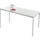 Schäfer Shop Pure Table rectangulaire en tube d'acier, pied en tube carré, L 1600 x P 700 x H 720 mm, gris clair/gris clair
