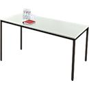 Schäfer Shop Pure Table rectangulaire en tube d'acier, pied en tube carré, L 1600 x P 700 x H 720 mm, gris clair/noir