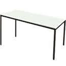 Schäfer Shop Pure Table rectangulaire en tube d'acier, pied en tube carré, L 1600 x P 800 x H 720 mm, gris clair/noir
