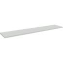 Schäfer Shop Pure Tablette pour tables de travail réglables en hauteur manuellement AST31, panneau d'aggloméré, épaisseur 25 mm, jusqu'à 30 kg, L 1990 x P 365 x H 55 mm, gris clair