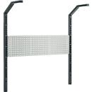 Schäfer Shop Pure Tischaufbau für Arbeitstische AST31, 2 x Aufbausäulen, 1 x Lochwand, B 1500 x H 1615 mm, Stahl, anthrazitgrau/lichtgrau