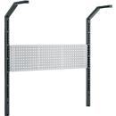 Schäfer Shop Pure Tischaufbau für Arbeitstische AST31, 2 x Aufbausäulen, 1 x Lochwand, B 1500 x H 1615 mm, Stahl, anthrazitgrau/weißaluminium
