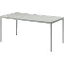 Schäfer Shop Pure Tubular steel table, rectangular, square tube leg, W 1600 x D 800 x H 720 mm, light grey/light grey