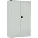 Schäfer Shop Pure Universalschrank, 5 OH, 4 Fachböden, abschließbar, B 1200 x T 400 x H 1935 mm, Stahl, lichtgrau RAL 7035/lichtgrau RAL 7035