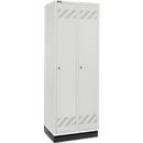 Schäfer Shop Pure Vestiaire, 2 compartiments, sur socle, serrure à cylindre, gris clair/gris clair