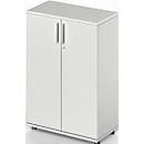 Schäfer Shop Pure Vleugeldeurkast Proplana, 3 ordnerhoogten, breedte 800 mm, afsluitbaar, lichtgrijs 