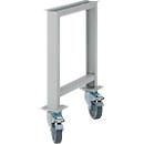 Schäfer Shop Pure Werkbankfuss WFF807L, nicht höhenverstellbar, mit Rollen, T 665 x H 800 mm, weissaluminium RAL 9006