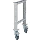 Schäfer Shop Pure Werkbankfuss WFH707L, höhenverstellbar, T 665 x H 641-853 mm, mit Rollen, weissaluminium RAL 9006