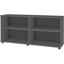 Schäfer Shop Select aanbouwrek, van hout, 2 legplanken, B 1600 mm x D 421 x H 750 mm, grafiet