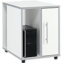 Schäfer Shop Select add-on container Moxxo IQ, PC tower compartment, 1 door, 2 side compartments, W 551 x D 800 x H 720 mm, white 