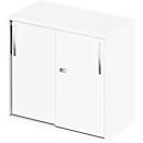 Schäfer Shop Select add-on sliding door cabinet LOGIN, 2 file heights, W 800 x D 420 x H 726 mm, white/white