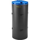 Schäfer Shop Select afvalbak 120 l, compacte dubbele deur, 180° versprongen, gecoat, blauw RAL 5010