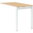 Schäfer Shop Select Ansatztisch LOGIN, 4-Fuß, B 1000 x T 600 x H 740 mm, Ahorn/verkehrsweiß