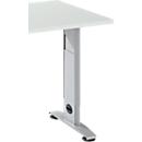Schäfer Shop Select Ansatztisch LOGIN, C-Fuß, B 1000 x T 600 x H 660-820 mm, lichtgrau/weißalu