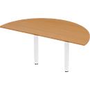 Schäfer Shop Select Ansatztisch PLANOVA ERGOSTYLE, 1/2 Kreis, Buche-Dekor/weiß