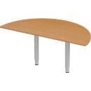 Schäfer Shop Select Ansatztisch PLANOVA ERGOSTYLE, 1/2 Kreis, Buche-Dekor/weißalu