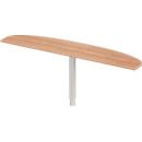 Schäfer Shop Select Ansatztisch PLANOVA ERGOSTYLE, Ellipse, B 1800 x T 400 mm, Kirsche Romana-Dekor/weißalu