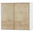 Schäfer Shop Select Anstell-/Aufsatz-Schiebetürenschrank SET UP, 2 OH, B 800 x T 420 x H 726 mm, weiß/eiche 