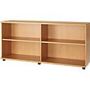 Schäfer Shop Select Anstellregal, aus Holz, 2 Fachböden, B 1600 mm x T 421 x H 750 mm, Buche