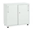 Schäfer Shop Select Anstellschiebetürenschrank, aus Holz, 2 Fachböden, B 800 mm x T 421 x H 750 mm, lichtgrau