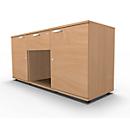 Schäfer Shop Select Aparador, 2 puertas + cajón, con cerradura, tablero aglomerado, An 1500 x P 420 x Al 663 mm, haya