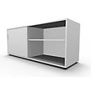 Schäfer Shop Select Aparador, con puerta corredera, con cerradura, tablero aglomerado, An 1600 x P 500 x Al 663 mm, adosable a la izquierda, gris luminoso