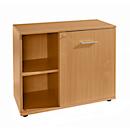 Schäfer Shop Select Aparador, con puerta giratoria, con cerradura, tablero aglomerado, An 800 x P 420 x Al 663 mm, adosable a la derecha, haya