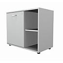 Schäfer Shop Select Aparador, con puerta giratoria, con cerradura, tablero aglomerado, An 800 x P 420 x Al 663 mm, adosable a la izquierda, gris luminoso