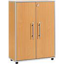 Schäfer Shop Select Archiefkast Moxxo IQ, hout, 2 legborden, 3 ordnerhoogten, B 801 x D 362 x H 1115 mm, afsluitbaar, beukenpatroon 