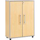 Schäfer Shop Select Archiefkast Moxxo IQ, hout, 2 legborden, 3 ordnerhoogten, B 801 x D 362 x H 1115 mm, afsluitbaar, esdoornpatroon 