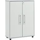 Schäfer Shop Select Archiefkast Moxxo IQ, hout, 2 legborden, 3 ordnerhoogten, B 801 x D 362 x H 1115 mm, afsluitbaar, lichtgrijs 