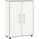 Schäfer Shop Select Archiefkast Moxxo IQ, hout, 2 legborden, 3 ordnerhoogten, B 801 x D 362 x H 1115 mm, afsluitbaar, wit 