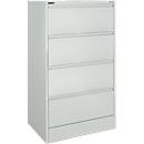 Schäfer Shop Select Archivador colgante MS iCONOMY, acero, 2 vías, bandeja cerrada, ancho 780 mm, aluminio blanco RAL 9006