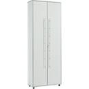 Schäfer Shop Select Armario archivador Moxxo IQ, madera, 5 estantes, 6 AA, An 801 x P 362 x Al 2166 mm, con cerradura, gris luminoso