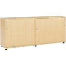 Schäfer Shop Select Armario auxiliar de puertas correderas, de madera, 2 estantes, An 1600 x P 421 x Al 750 mm, arce