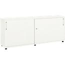 Schäfer Shop Select Armario auxiliar de puertas correderas, de madera, 2 estantes, An 1600 x P 421 x Al 750 mm, blanco